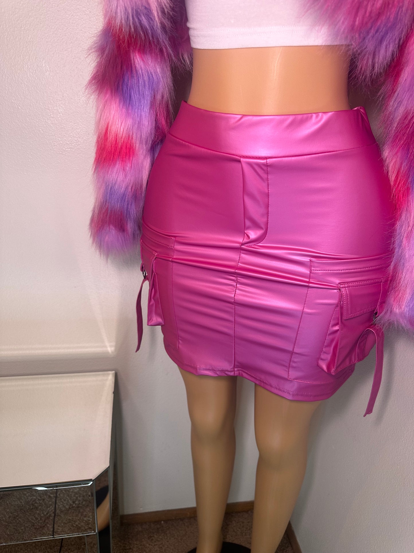 Pretty Thing Faux Leather Skirt