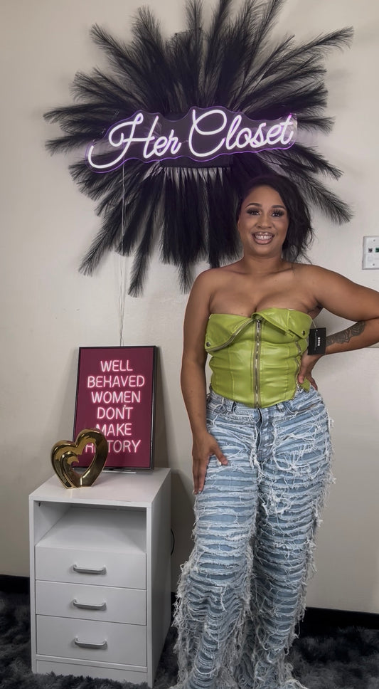 Lorina PU Leather Top