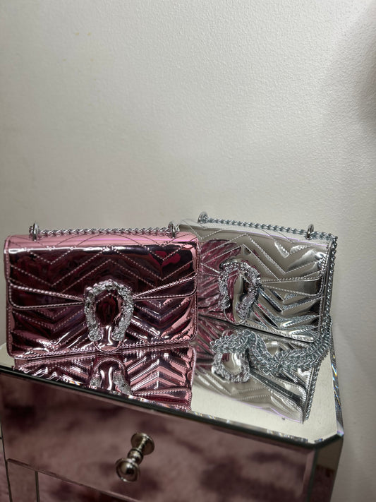 Clock it Metallic Purses