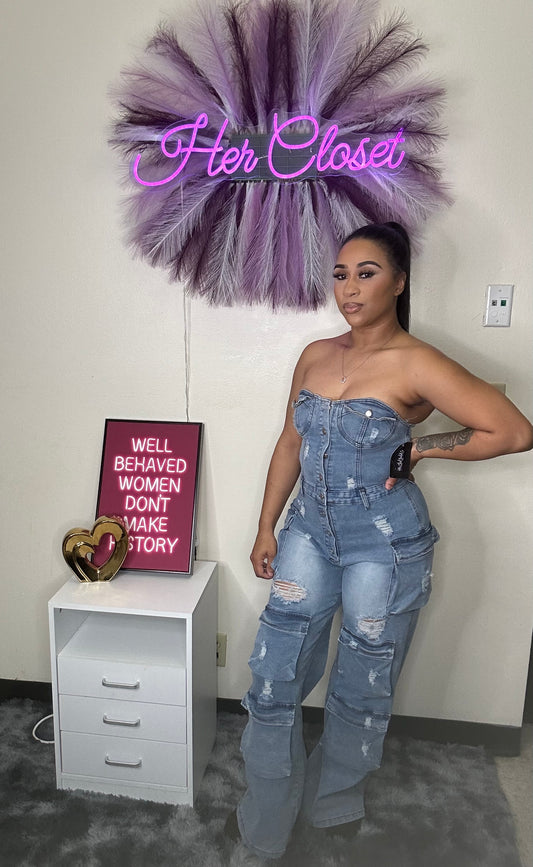 Switch Sides Denim Jumpsuit