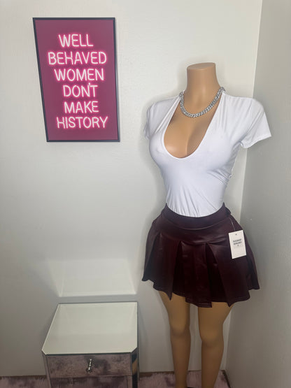 Baddie Faux Mini Leather Skirt