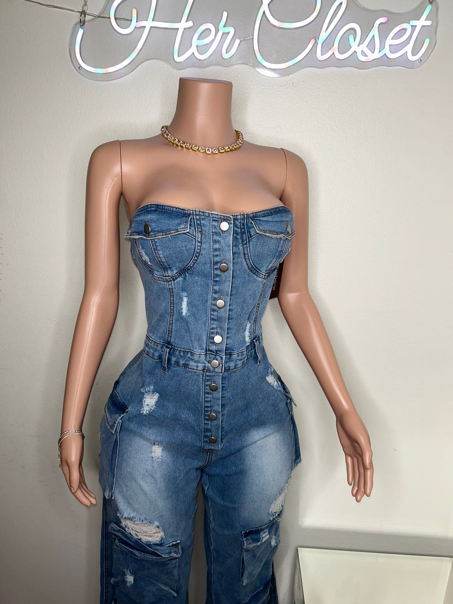 Switch Sides Denim Jumpsuit