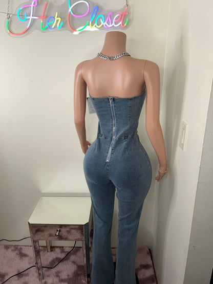 Night Out Denim Jumpsuit