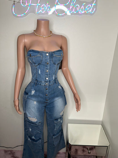 Switch Sides Denim Jumpsuit