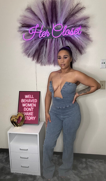 Night Out Denim Jumpsuit
