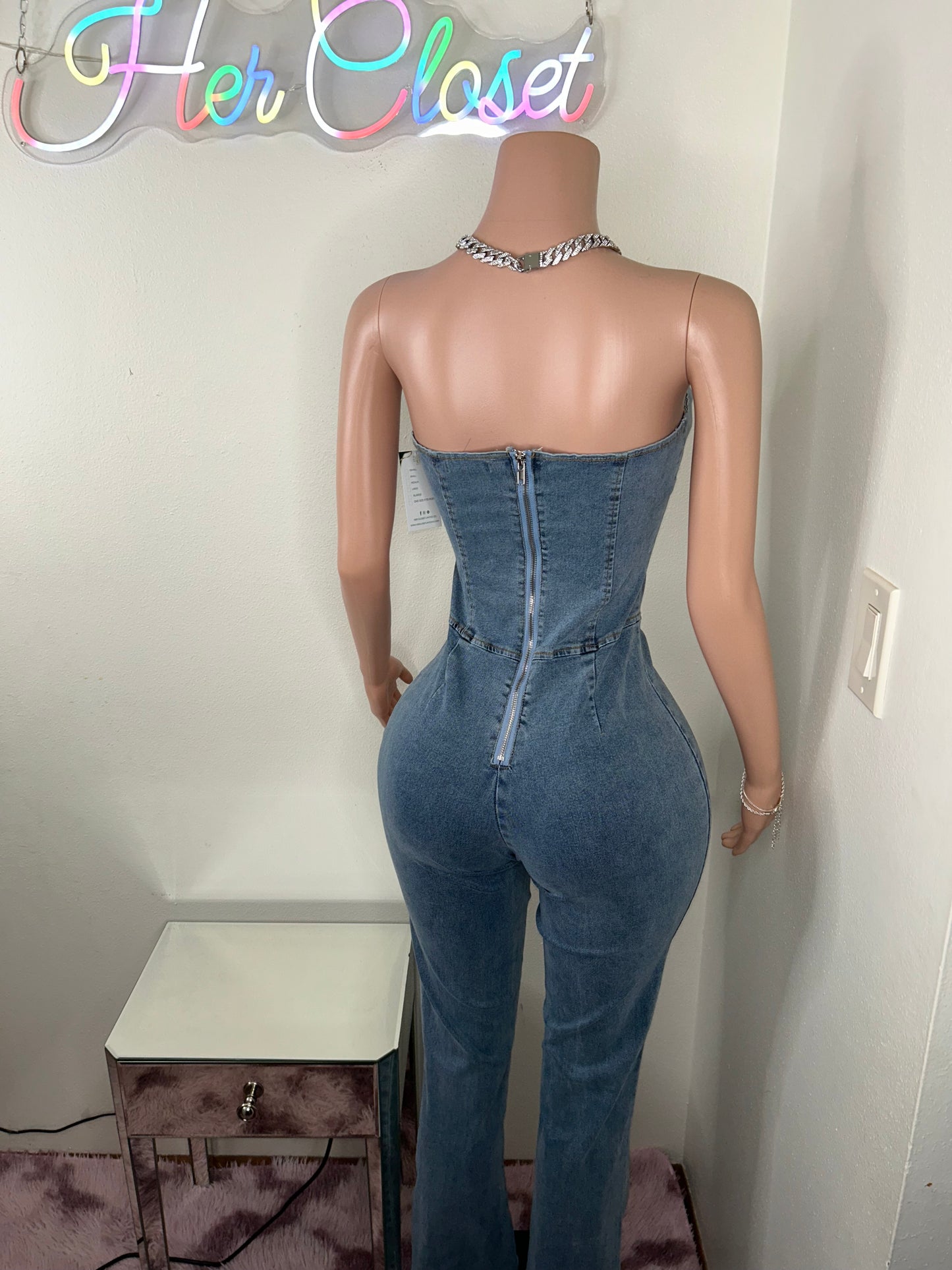 Night Out Denim Jumpsuit