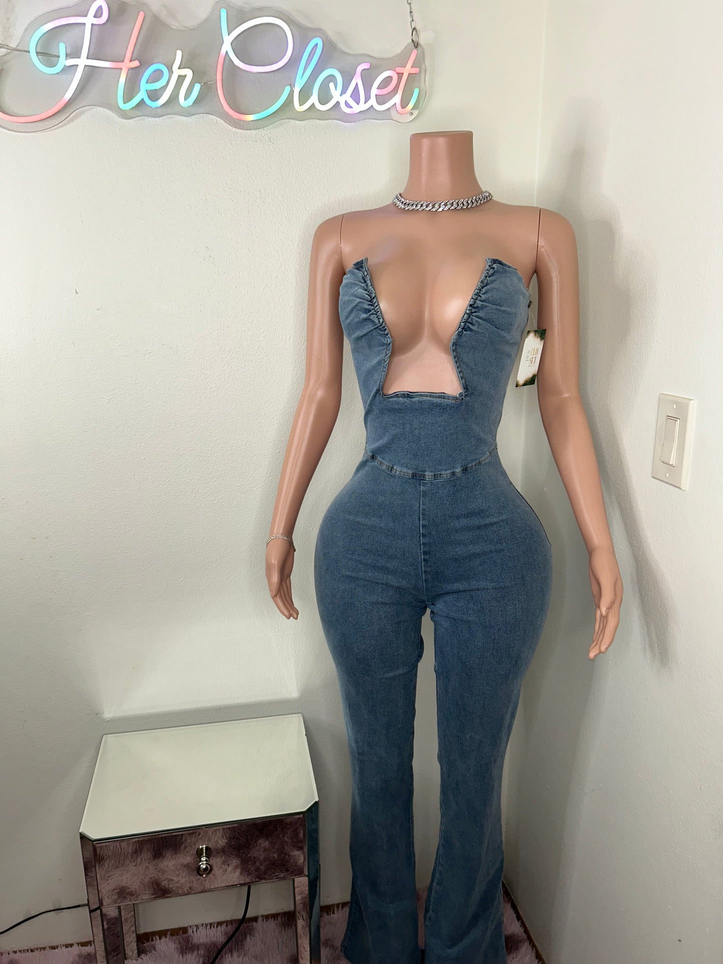 Night Out Denim Jumpsuit